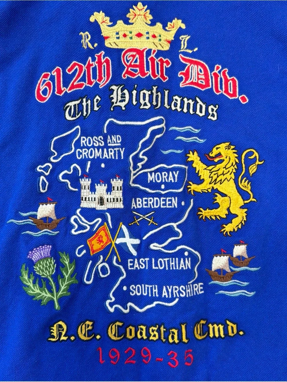 Polo Ralph Lauren Men’s XL Slim Fit The Highlands RL Coastal Cmd 612th Air Div